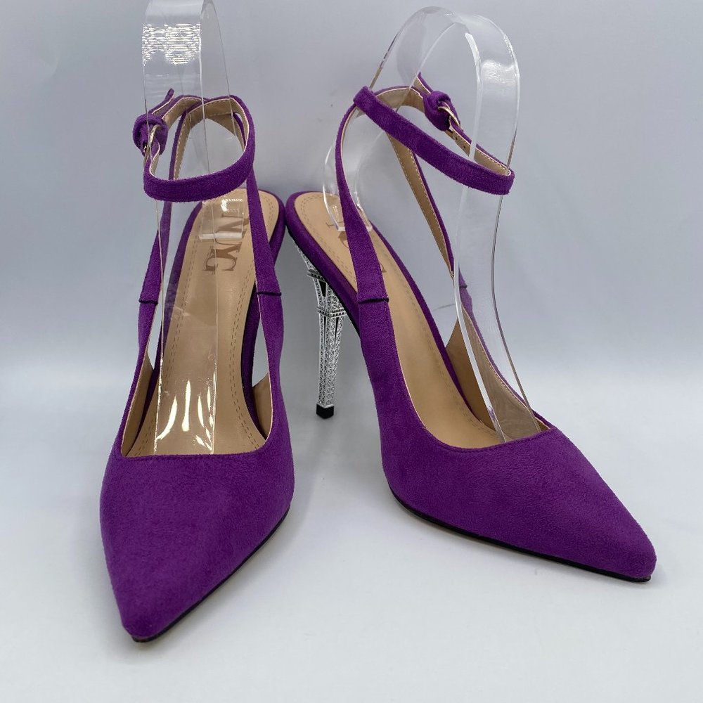 S NUYG Purple Suede Ankle Strap High Heel Sandal